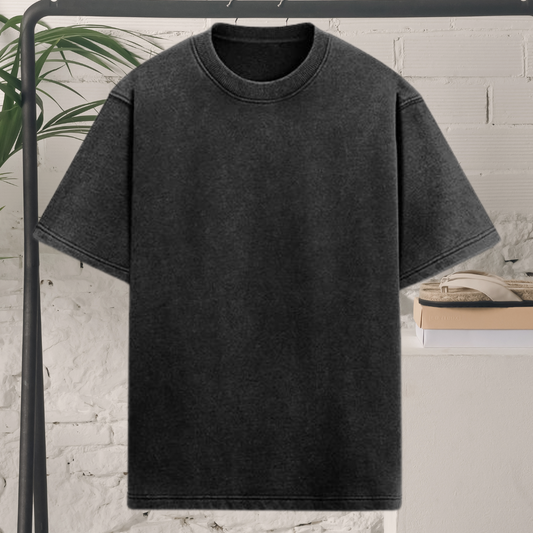 Black Acid Wash Oversized T-shirt