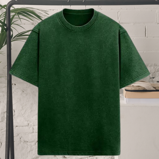 Bottle Green Acid Wash Oversized T-shirt