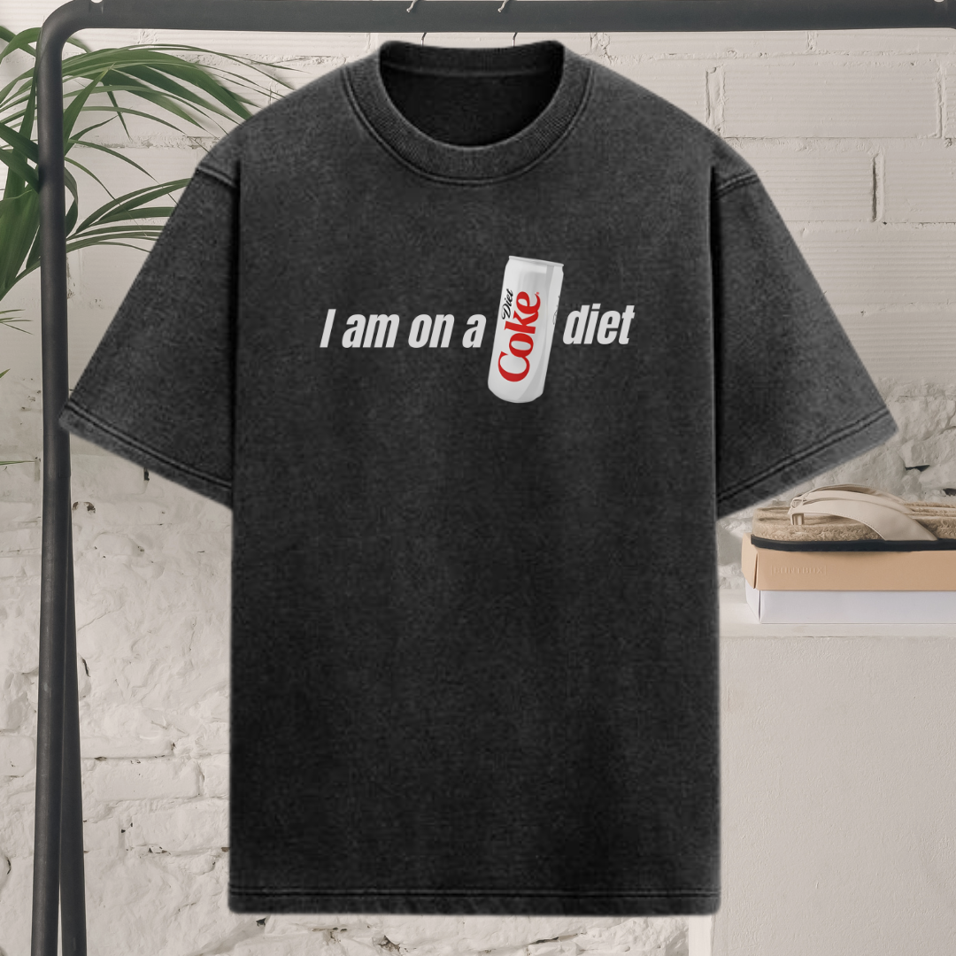 Coke Diet Acid Washed Oversized Tee