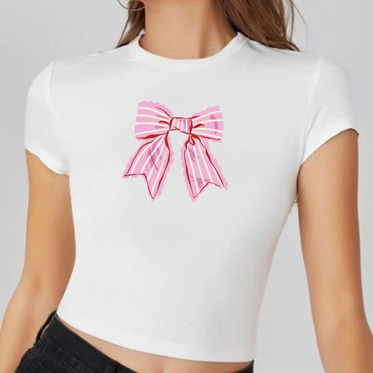 Pink Bow Baby Tee